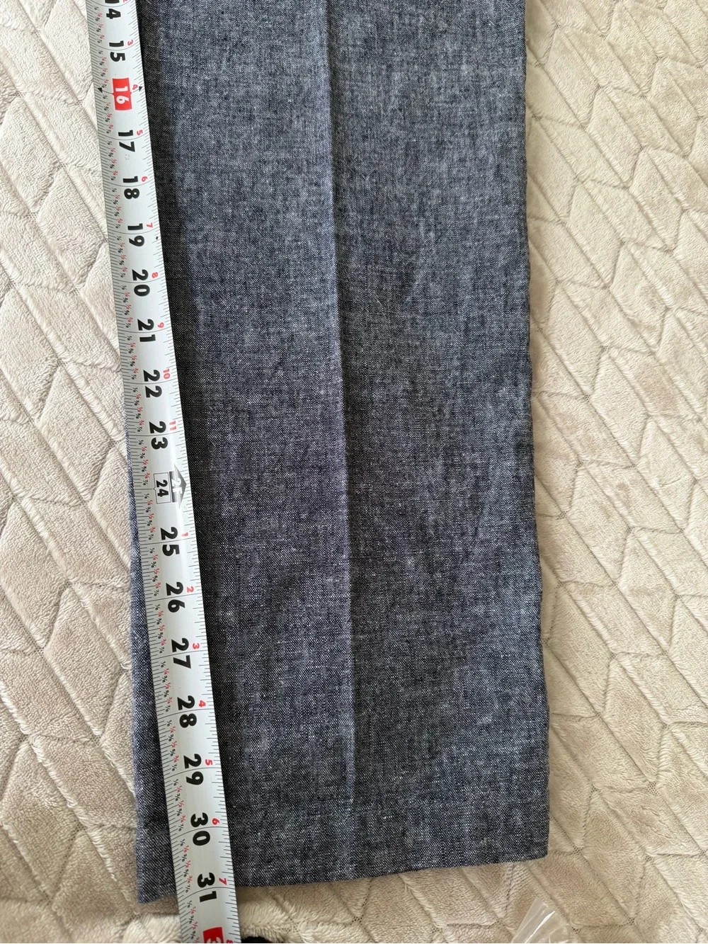 J. Crew Men's Heather Navy Cotton-Linen Drawstring Pants size Large